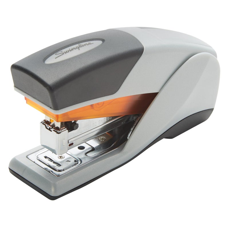 ACCO Brands Swingline Stapler  Desktop Stapler  Compact Size  25 Sheet Capacity  Optima 25 Reduced Effort  Orange/Gray (66412) - Image 1
